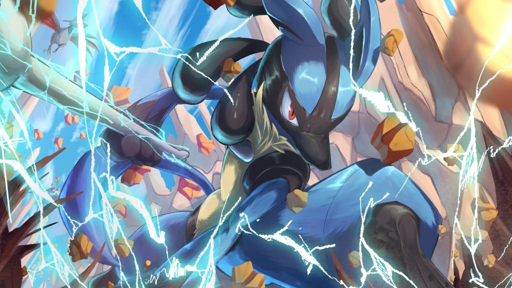 Illustration du Pokémon Lucario pour la Ligue Pokémon Arène Combat