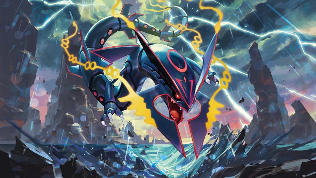 Illustration de Rayquaza pour les défis de Ligue Pokémon : Arène Dragon